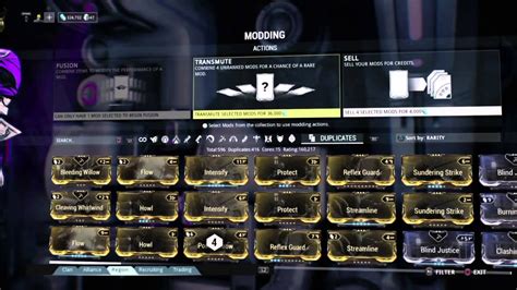 warframe transmute list.